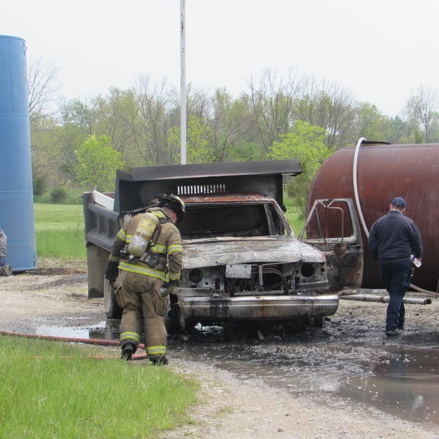 Cardington Fire Department extinguishes blaze in vehicle near oil well ...